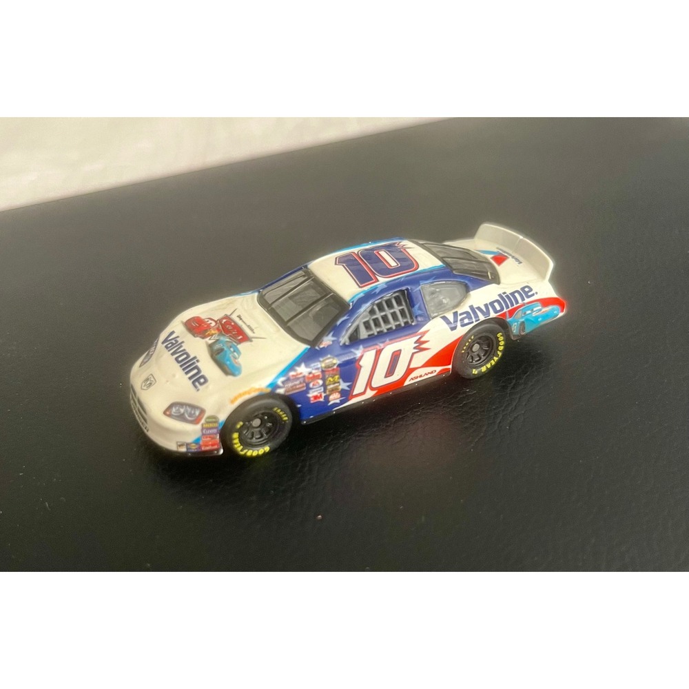 Disney Pixar Cars Valvoline 10 Dodge Charger Diecast Race Car White Blue Red